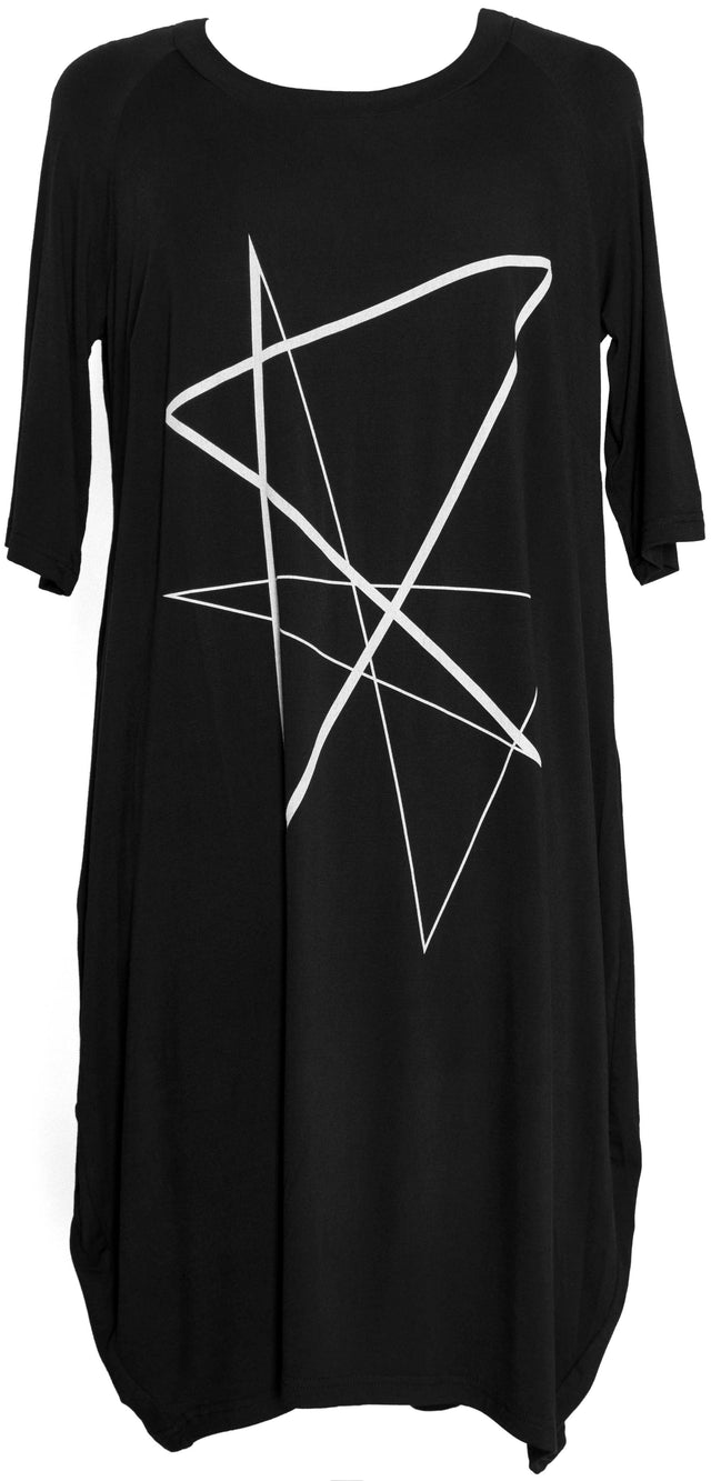 Lorde Dress (Black) Angles Print