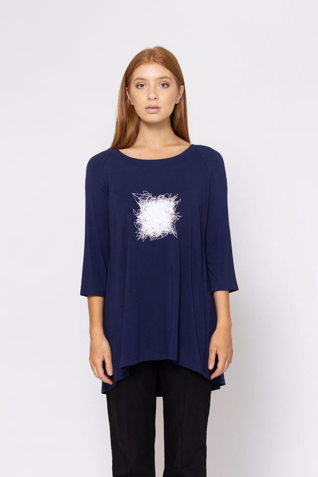 Lorna Tee (Scribble) Navy